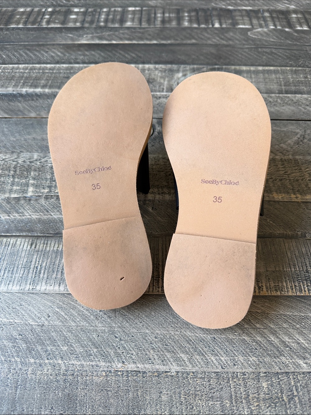 See by Chloe Essie scalloped leather slide - Picture 8 of 9